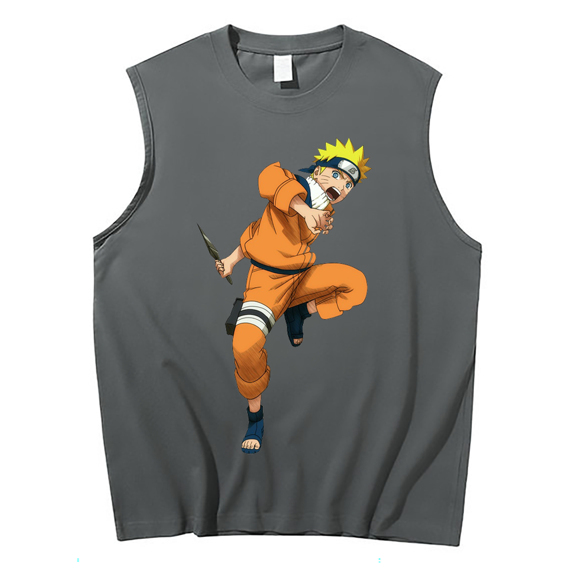（画像用） NARUTO -ナルト- うずまき ナルト Uzumaki Naruto コットン100％タンクトップ（フロントプリント）